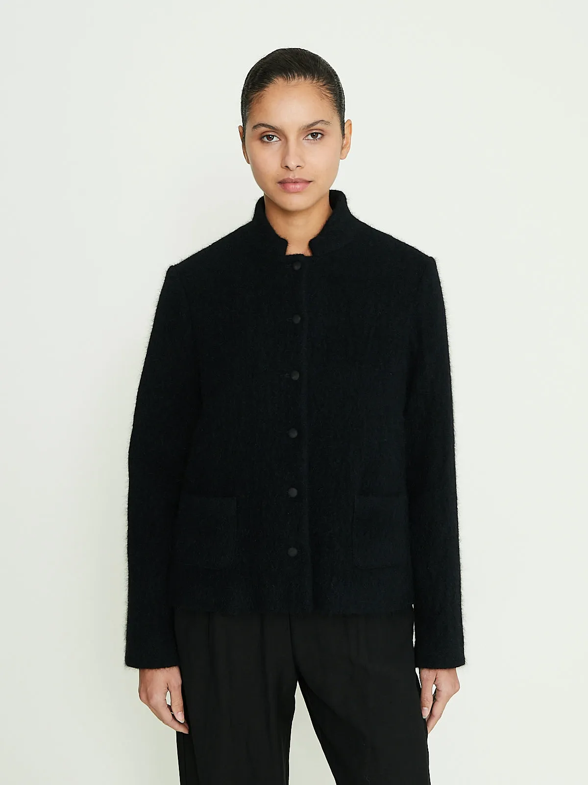 Angora Wool Jacket in Black