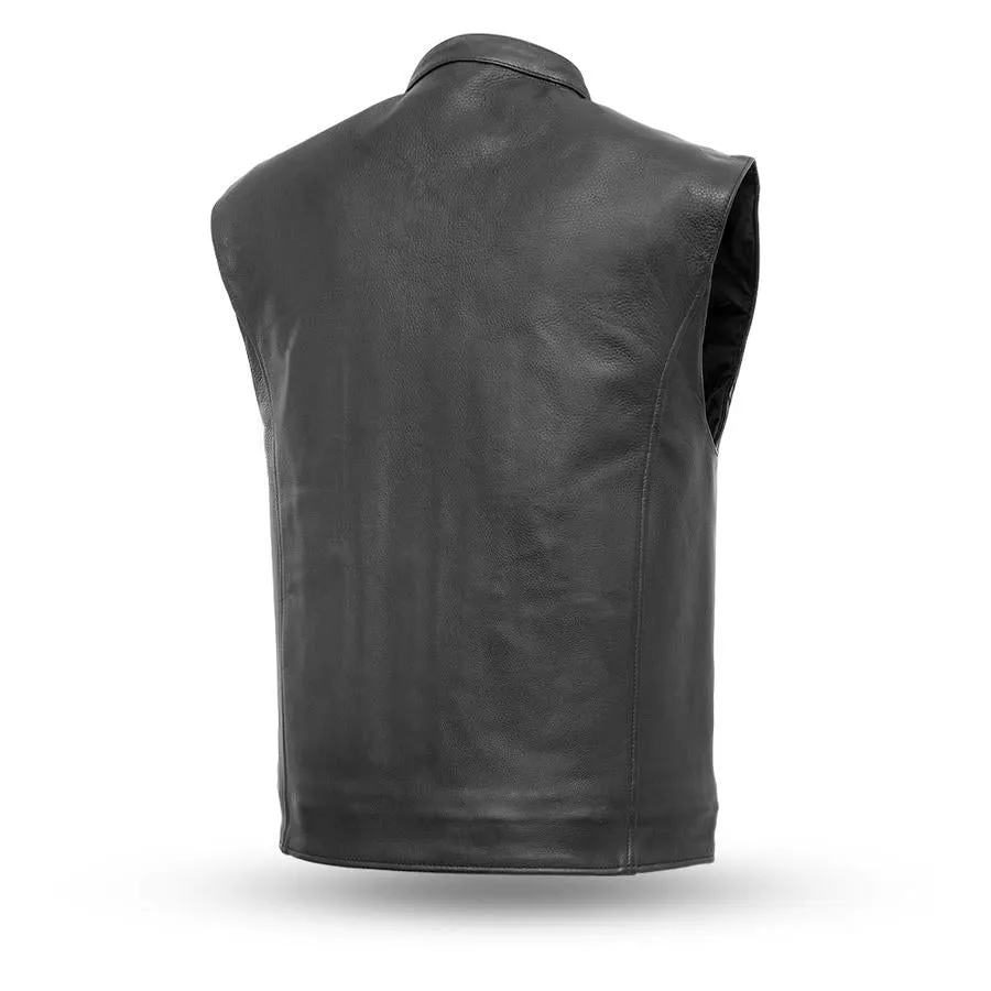 Black Leather Club House Vest