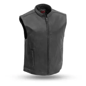 Black Leather Club House Vest