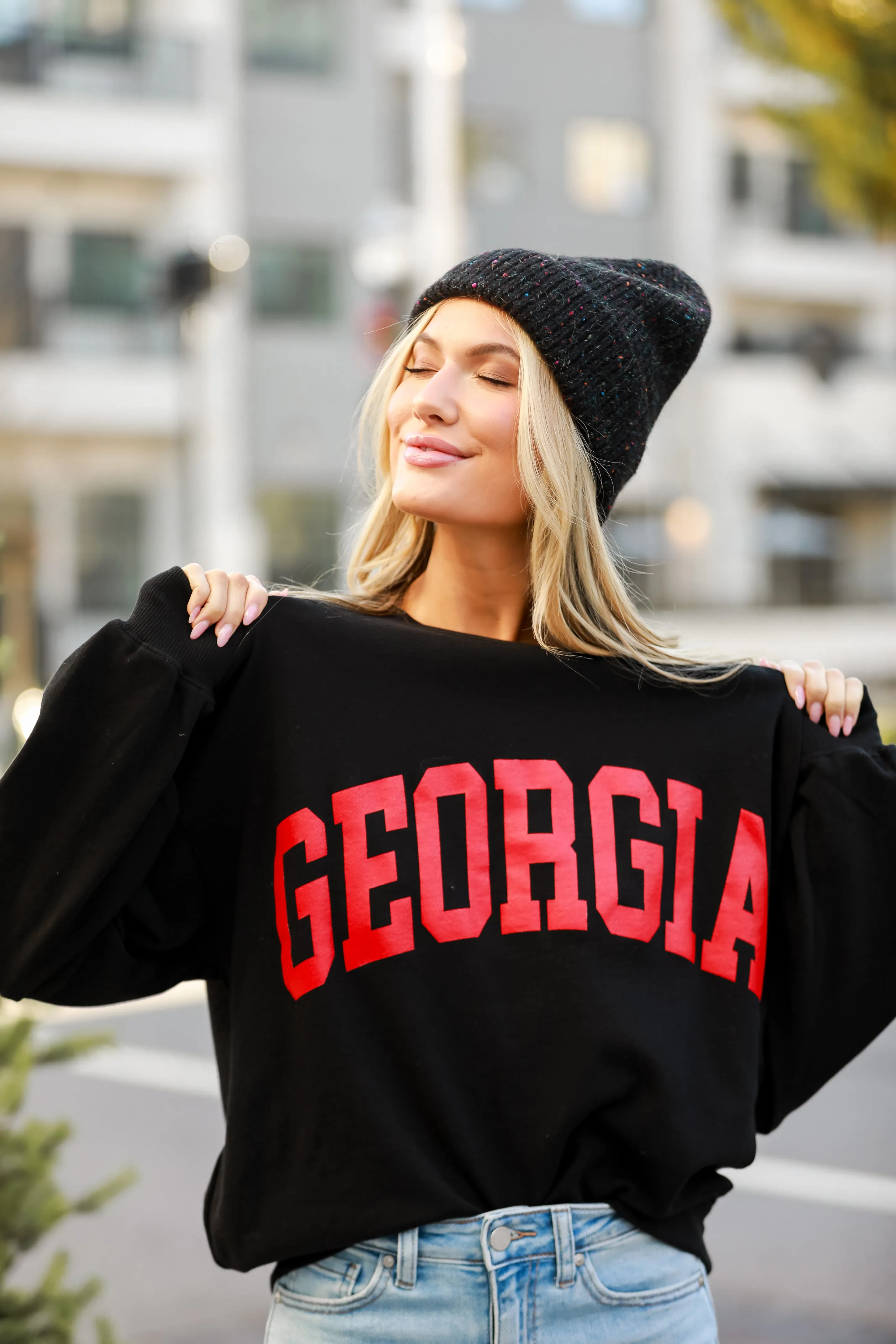 Black Oversized Georgia Sweatshirt