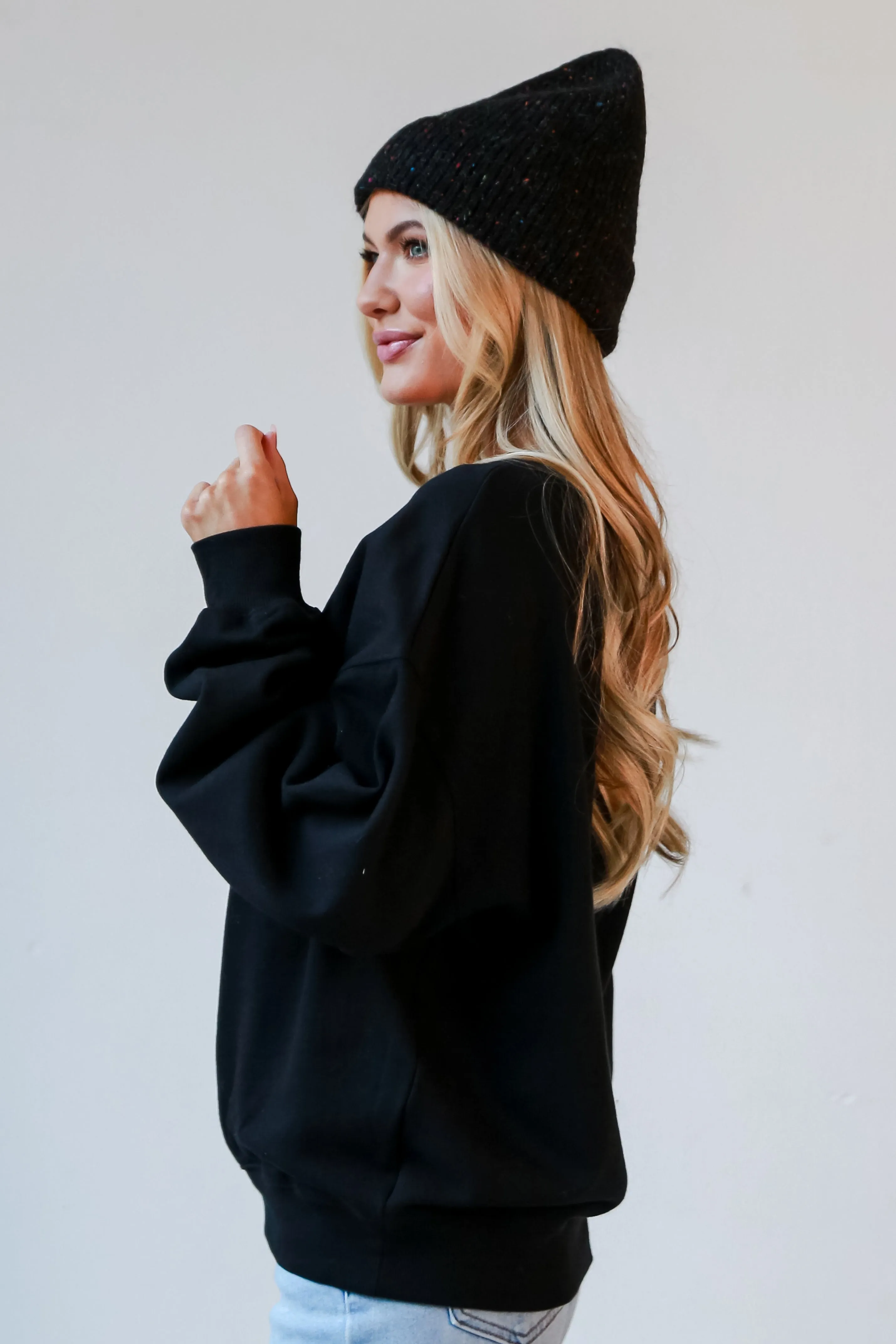 Black Oversized Georgia Sweatshirt