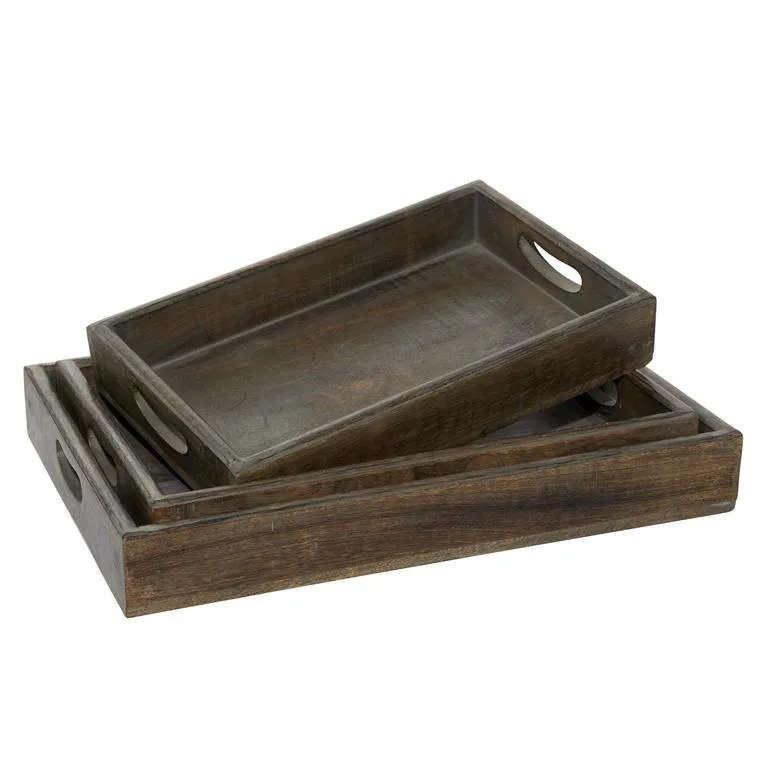 BROWN WOOD TRAY