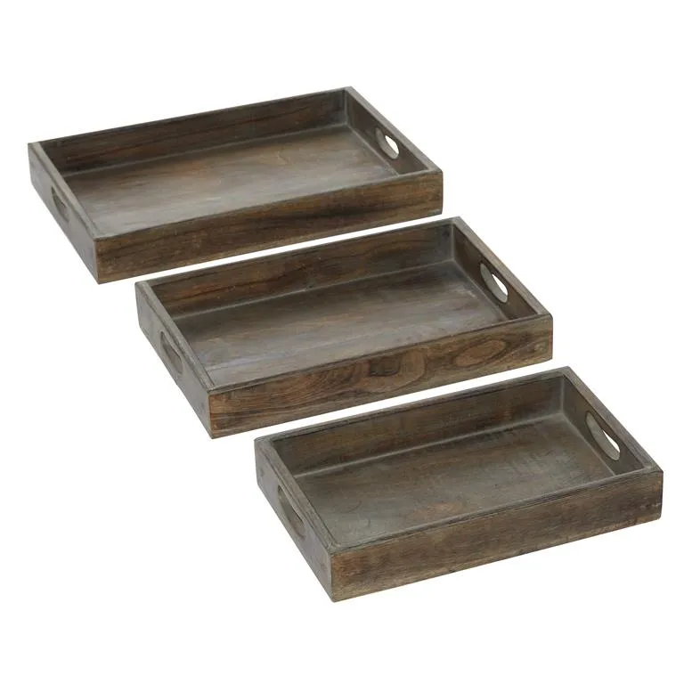 BROWN WOOD TRAY