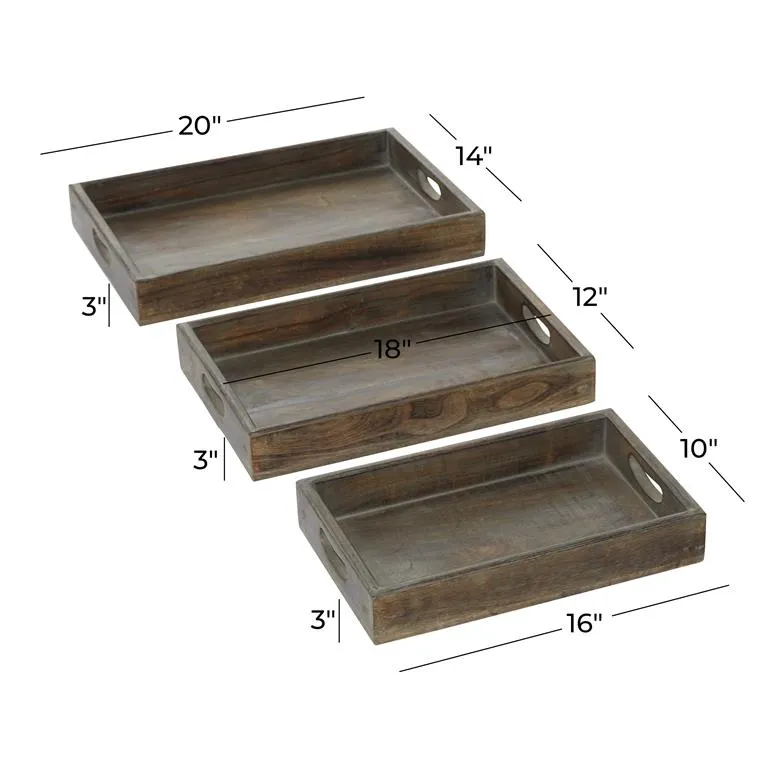 BROWN WOOD TRAY