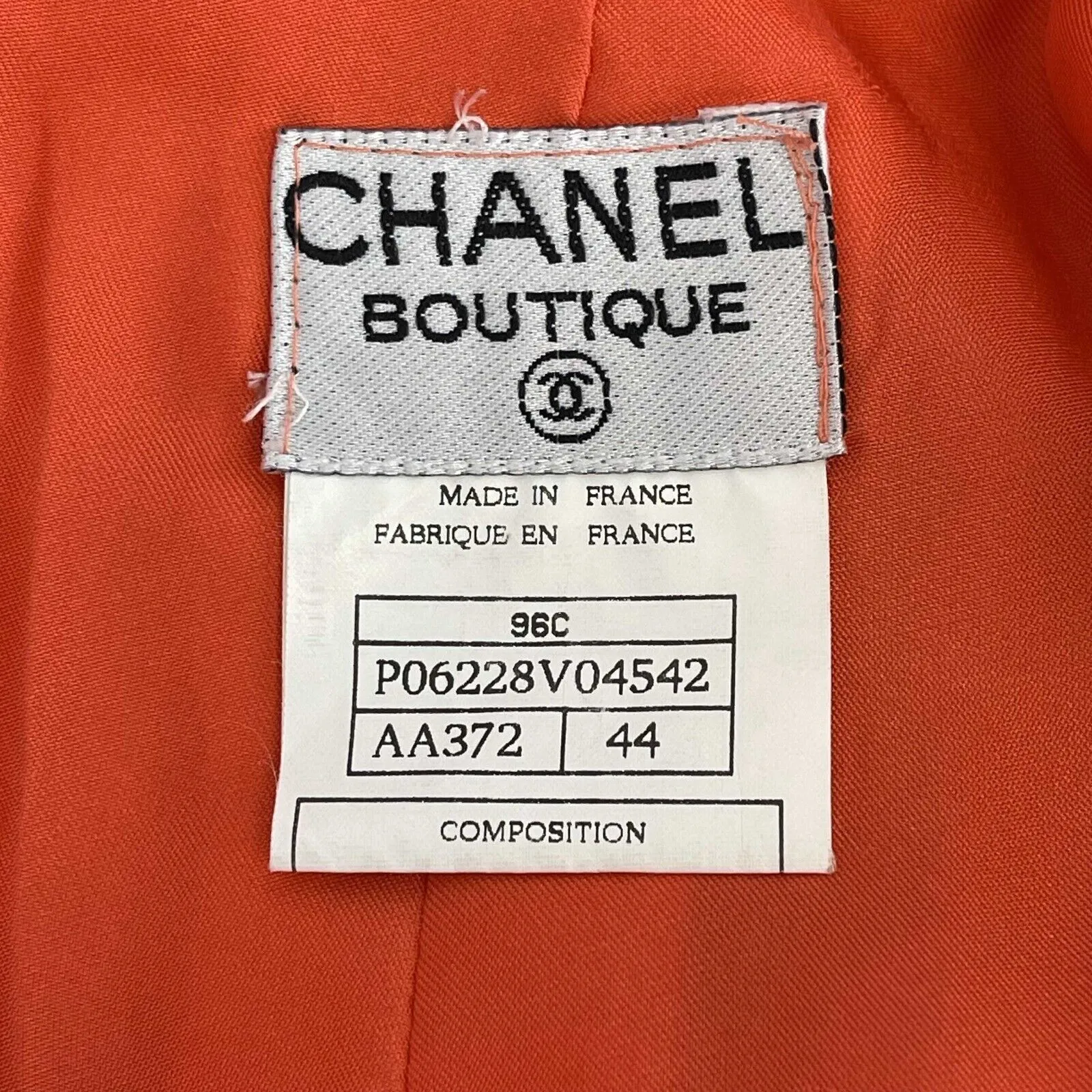 CHANEL - Coral Skirt Suit - 2 Pockets - CC Buttons - 44 US 14