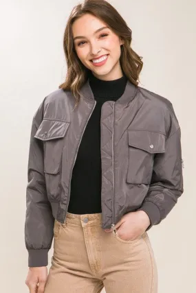 Cropped Bomber Jacket