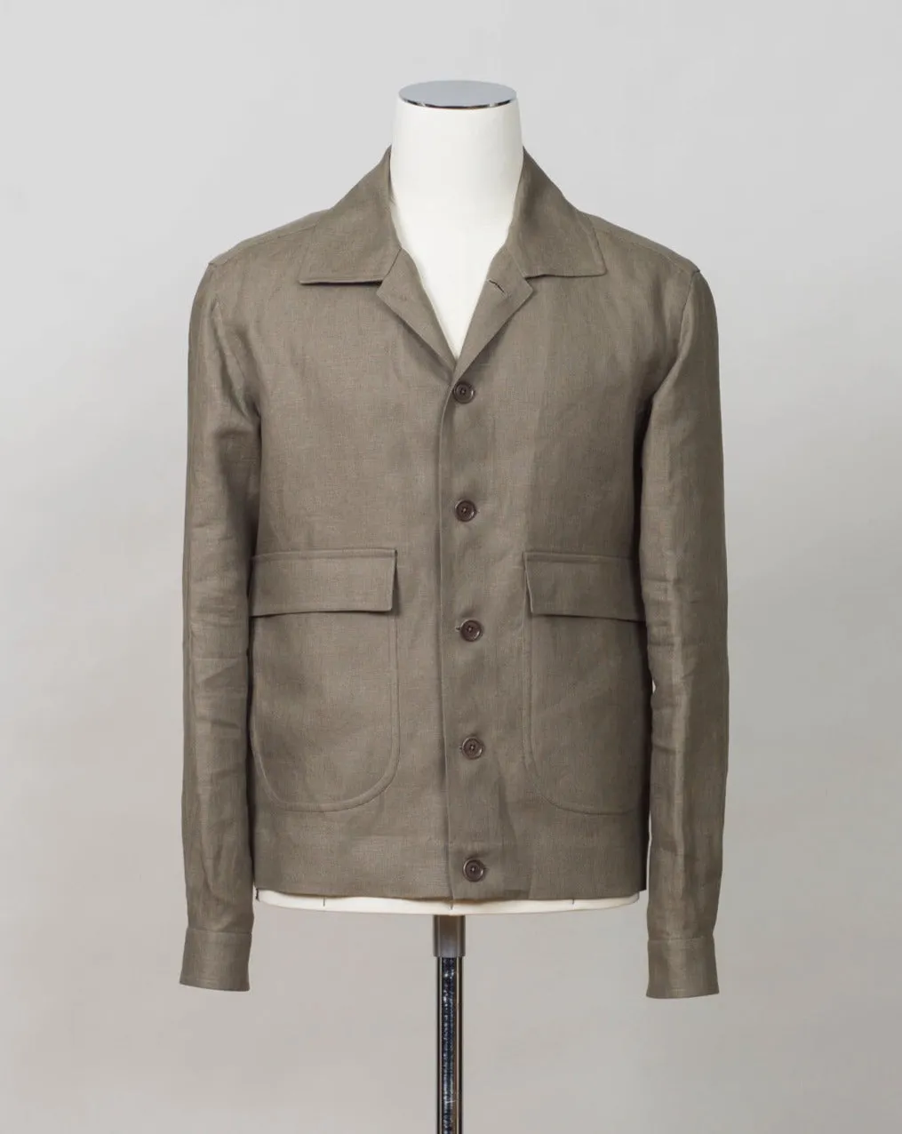 De Petrillo Linen Bomber Jacket / Khaki Green