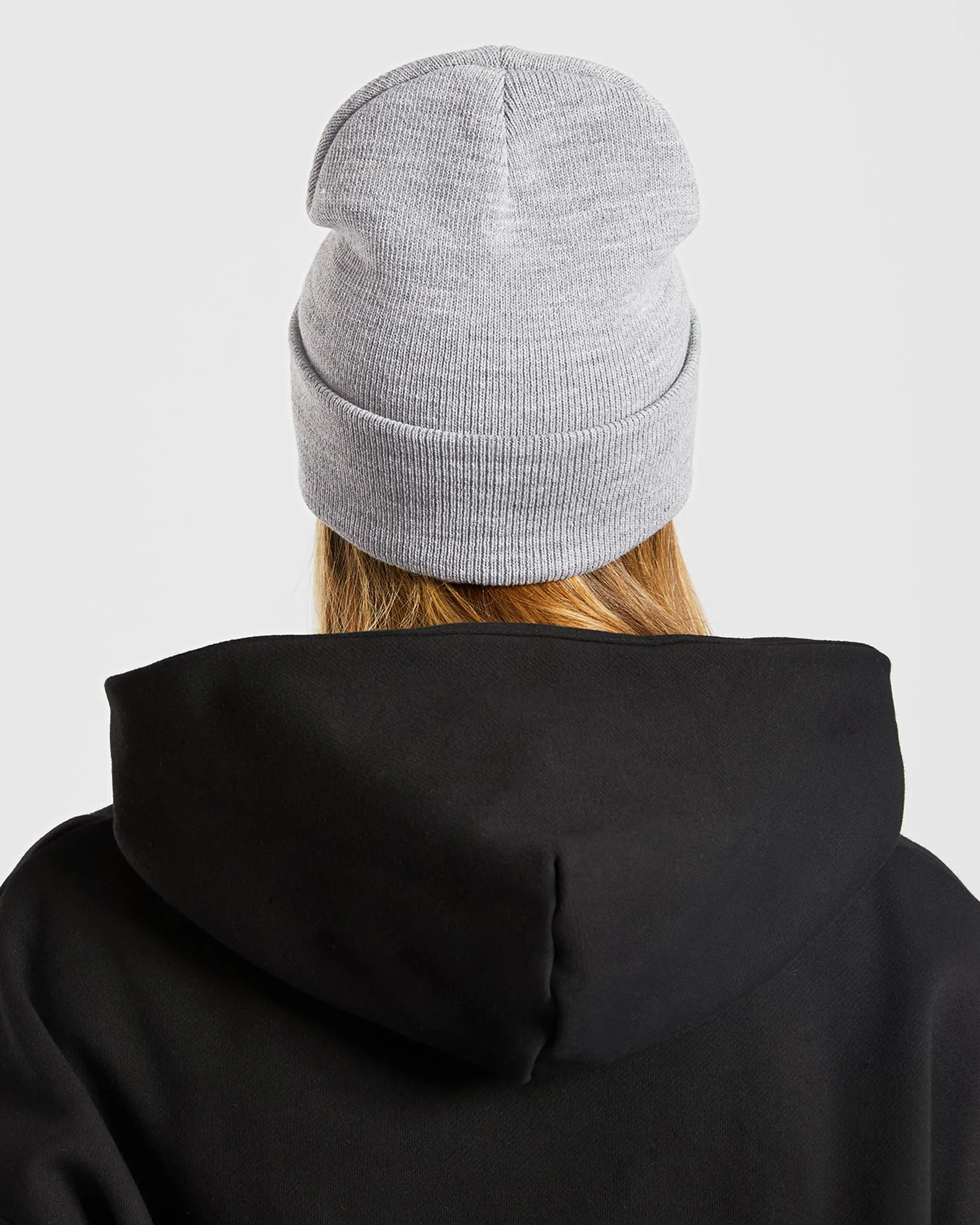 Embroidered Beanie - Grey Marl