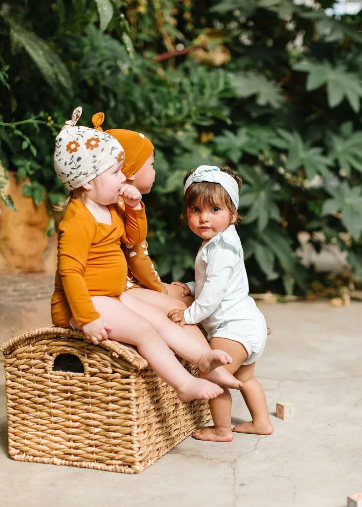 Flower Vine Top Knot Beanie