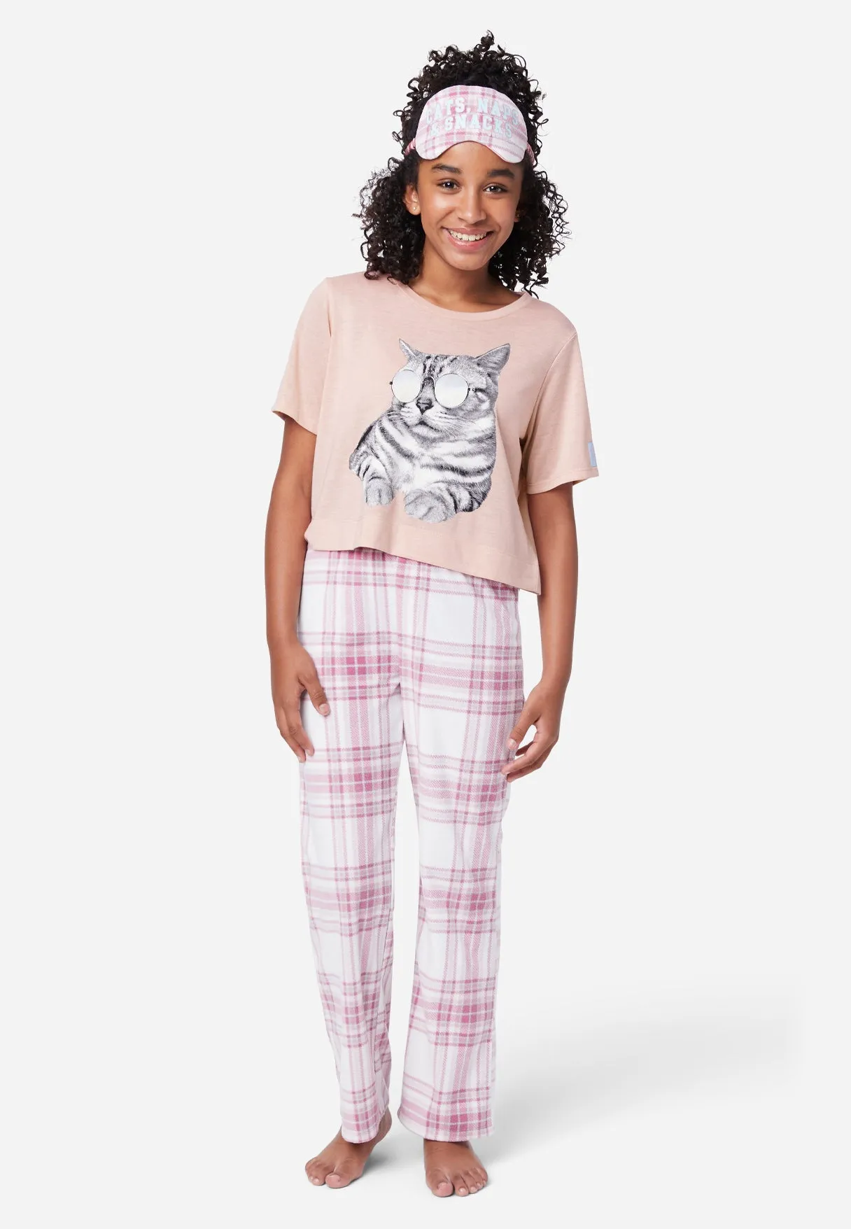 Graphic & Plaid Pajama Set