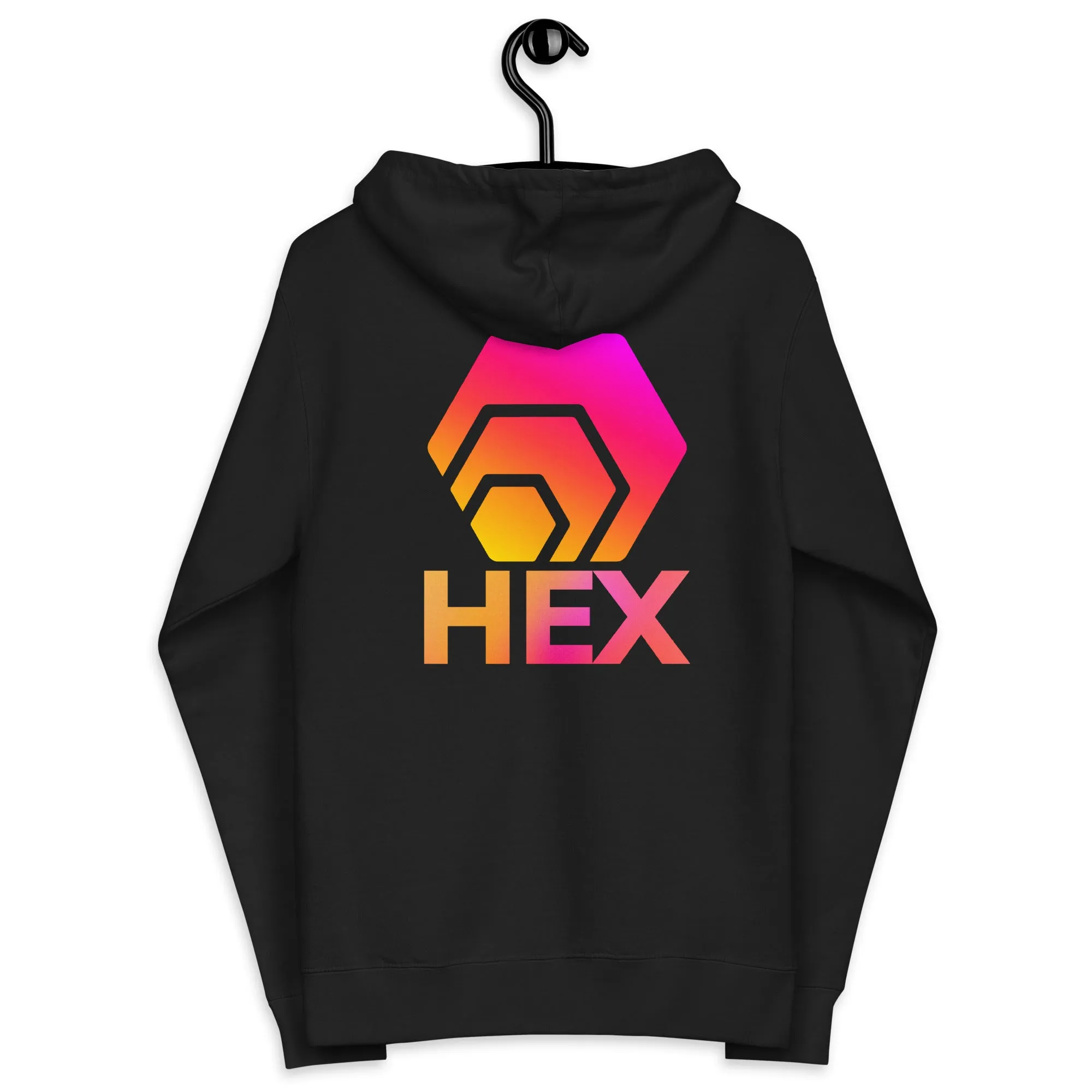 HEX Unisex Fleece Zip Up Hoodie (Front & Back)