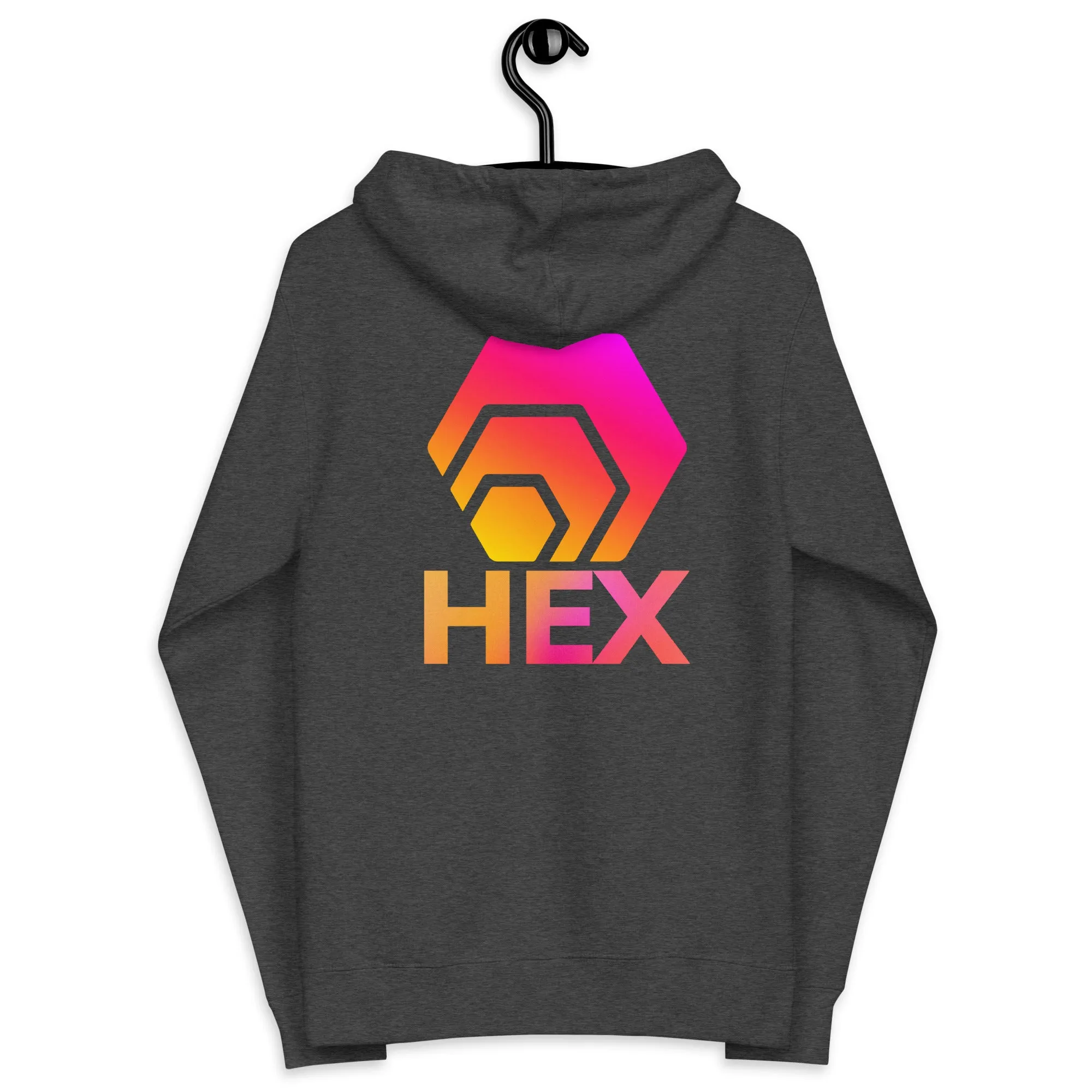 HEX Unisex Fleece Zip Up Hoodie (Front & Back)