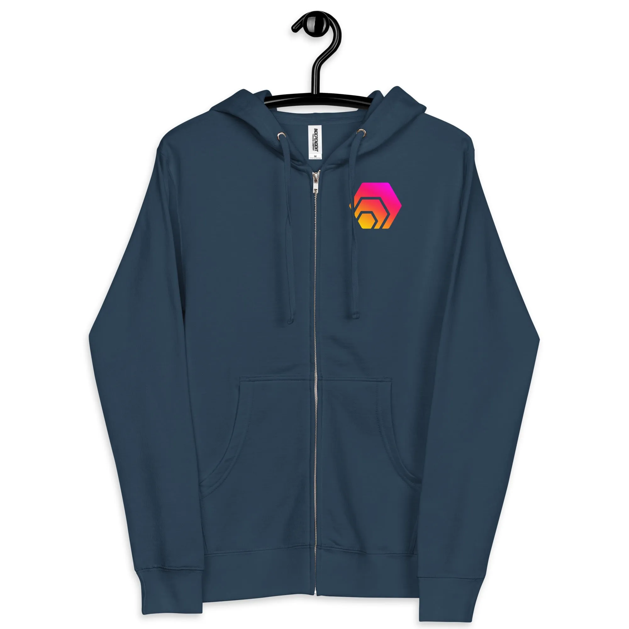 HEX Unisex Fleece Zip Up Hoodie (Front & Back)