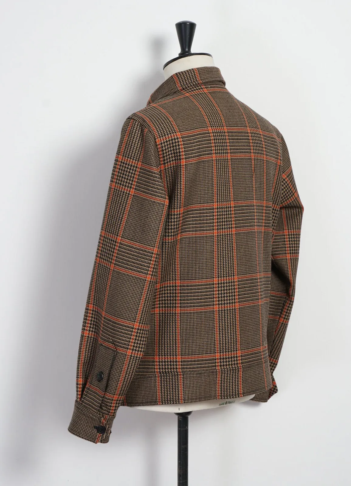 JARLE | Casual Zipper Jacket | Orange Glen Check