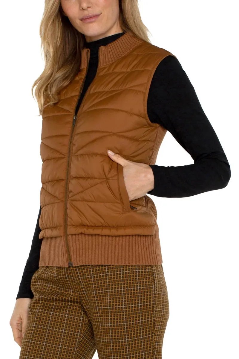 LA Sleeveless Quilted Vest-Tumeric