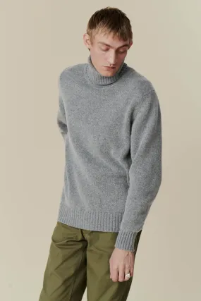 Men's Lambswool Roll Neck - Flannel Grey