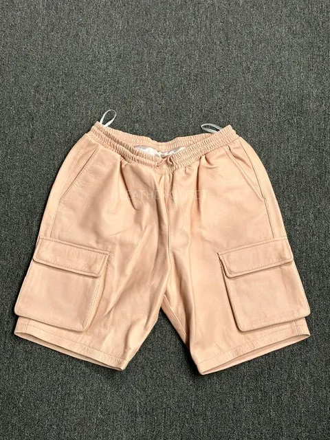 Men's Leather Cargo Shorts