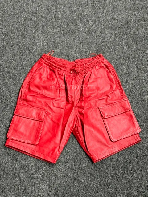 Men's Leather Cargo Shorts