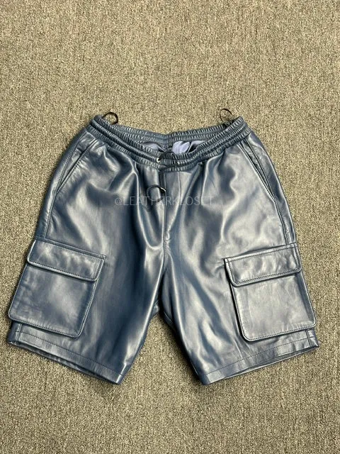 Men's Leather Cargo Shorts