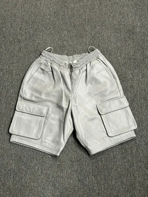 Men's Leather Cargo Shorts