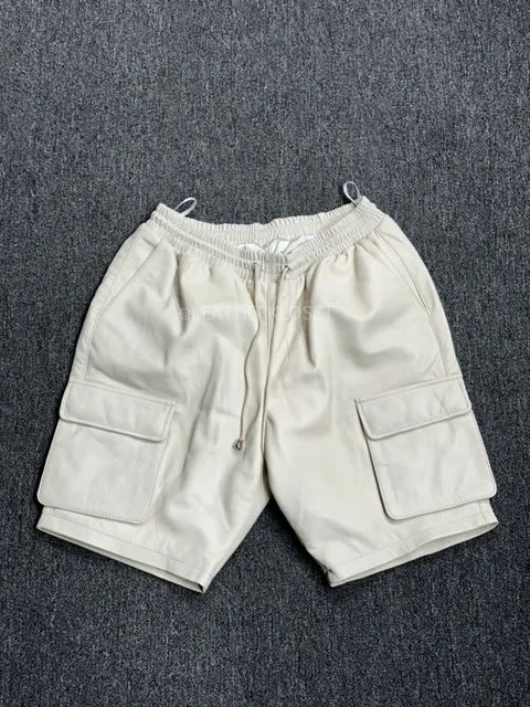 Men's Leather Cargo Shorts