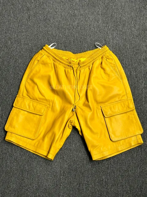 Men's Leather Cargo Shorts