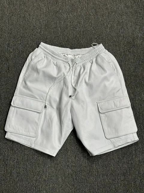 Men's Leather Cargo Shorts