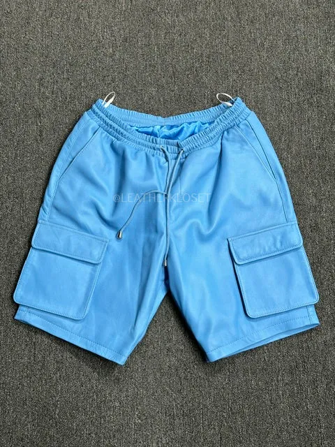 Men's Leather Cargo Shorts