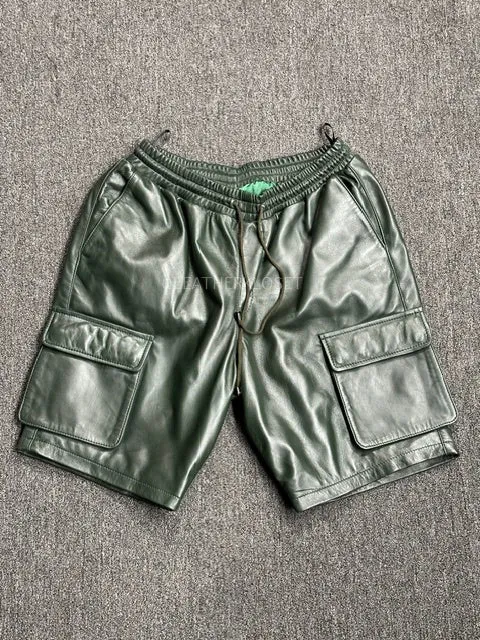 Men's Leather Cargo Shorts