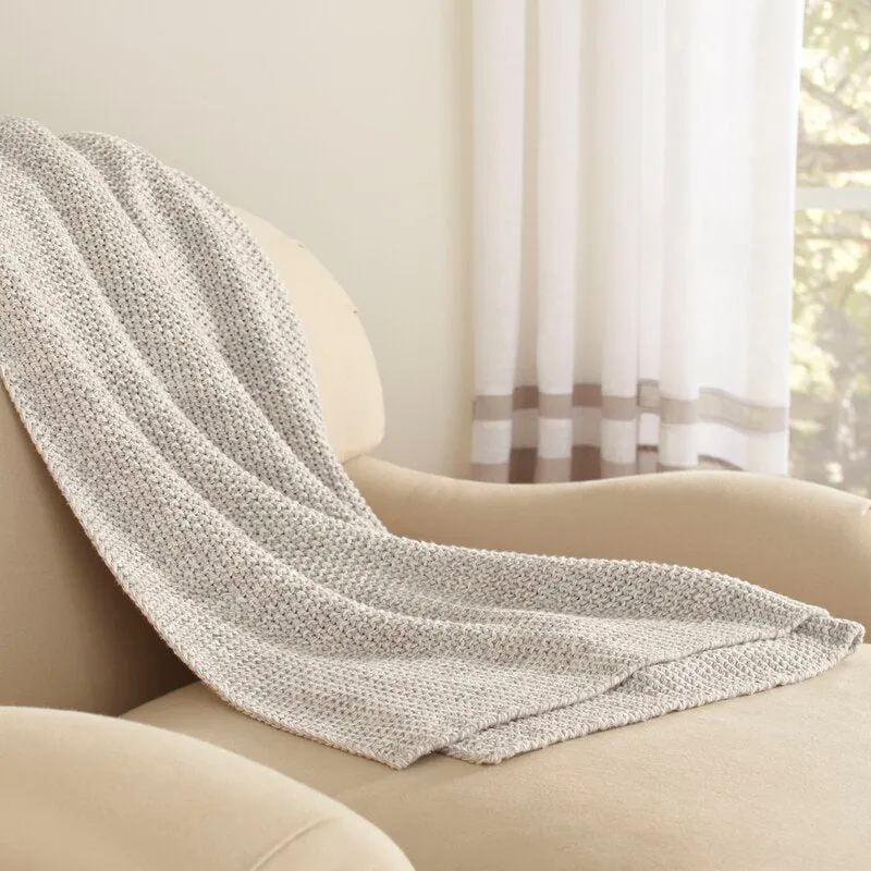 Mordenla 100% Cotton Handmade Knitted Throw