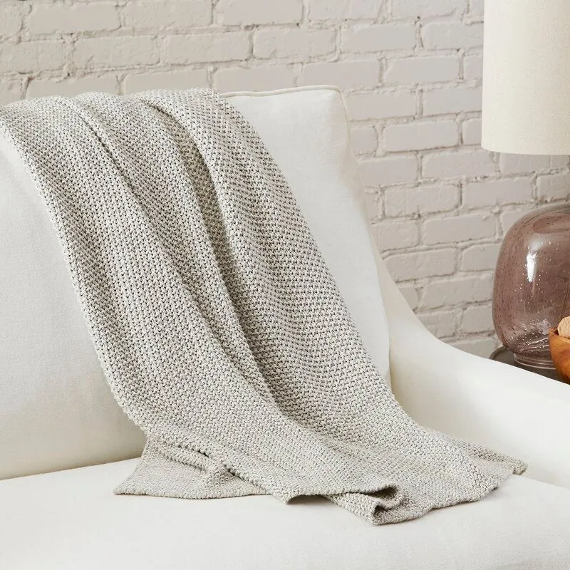 Mordenla 100% Cotton Handmade Knitted Throw