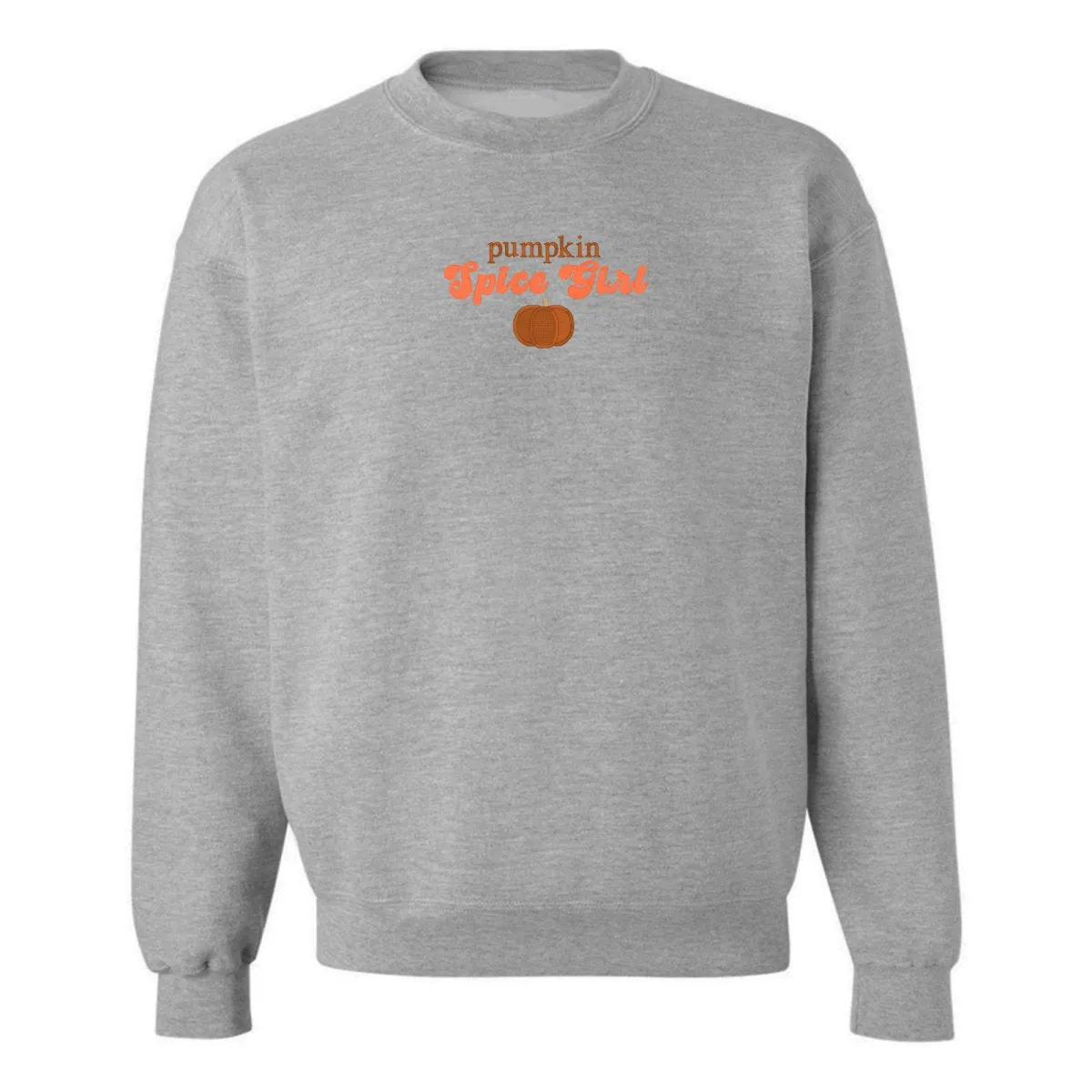 'Pumpkin Spice Girl' Embroidered Crewneck Sweatshirt