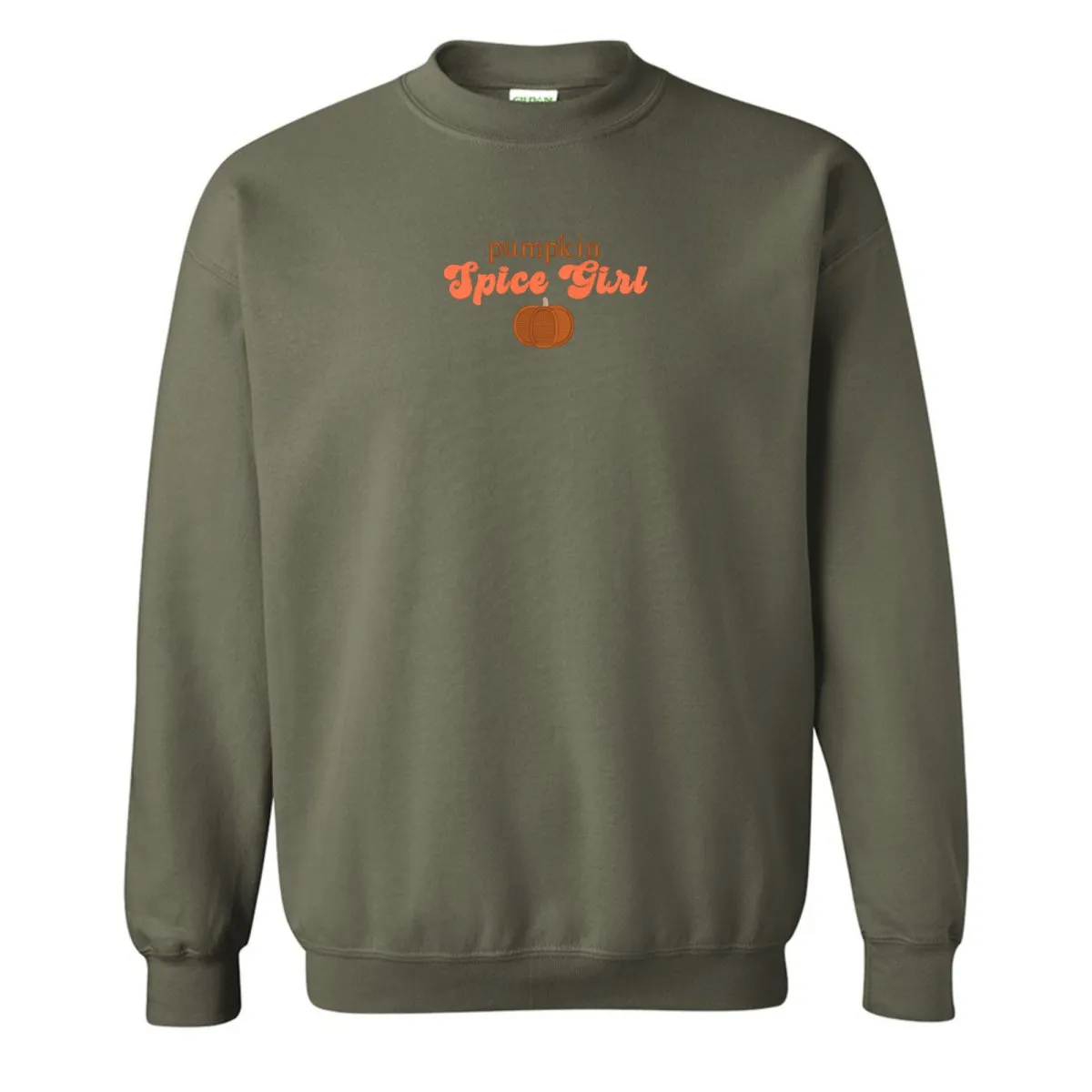 'Pumpkin Spice Girl' Embroidered Crewneck Sweatshirt