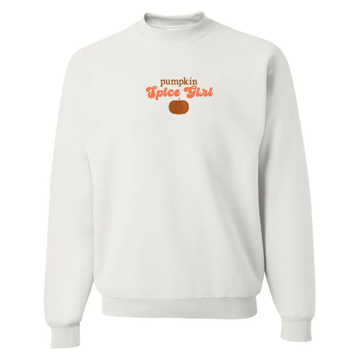 'Pumpkin Spice Girl' Embroidered Crewneck Sweatshirt