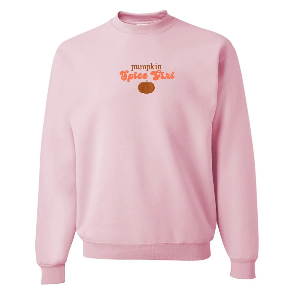 'Pumpkin Spice Girl' Embroidered Crewneck Sweatshirt