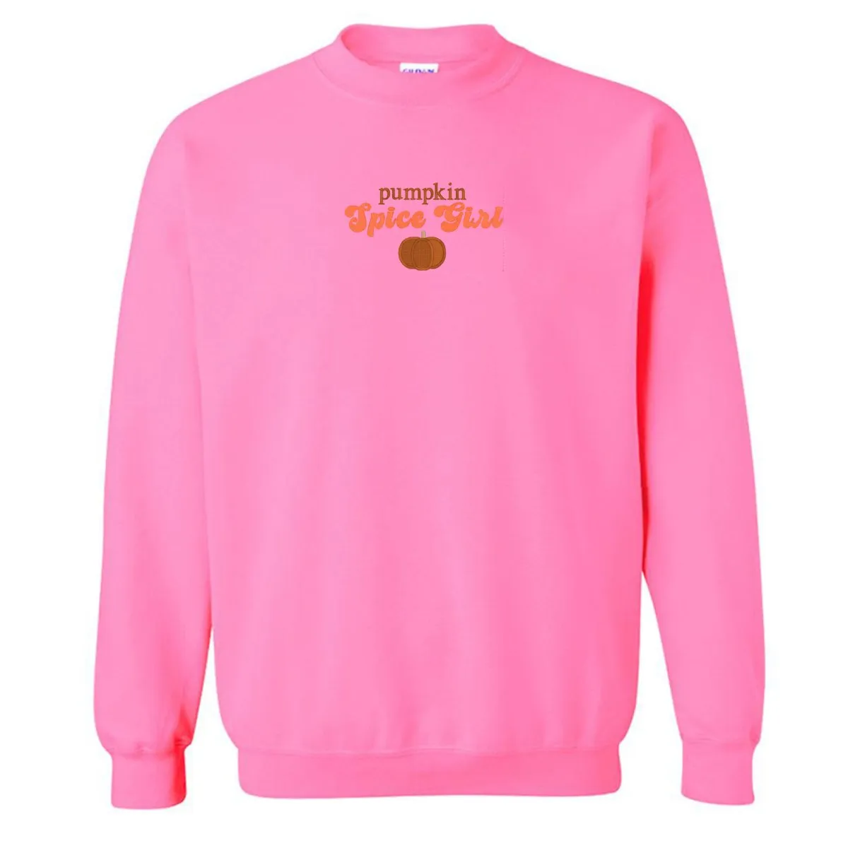 'Pumpkin Spice Girl' Embroidered Crewneck Sweatshirt