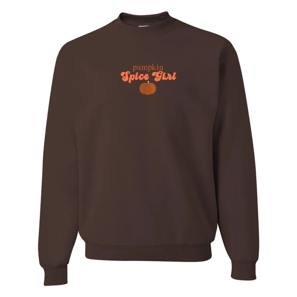 'Pumpkin Spice Girl' Embroidered Crewneck Sweatshirt