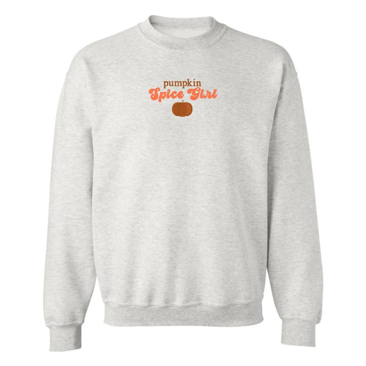 'Pumpkin Spice Girl' Embroidered Crewneck Sweatshirt