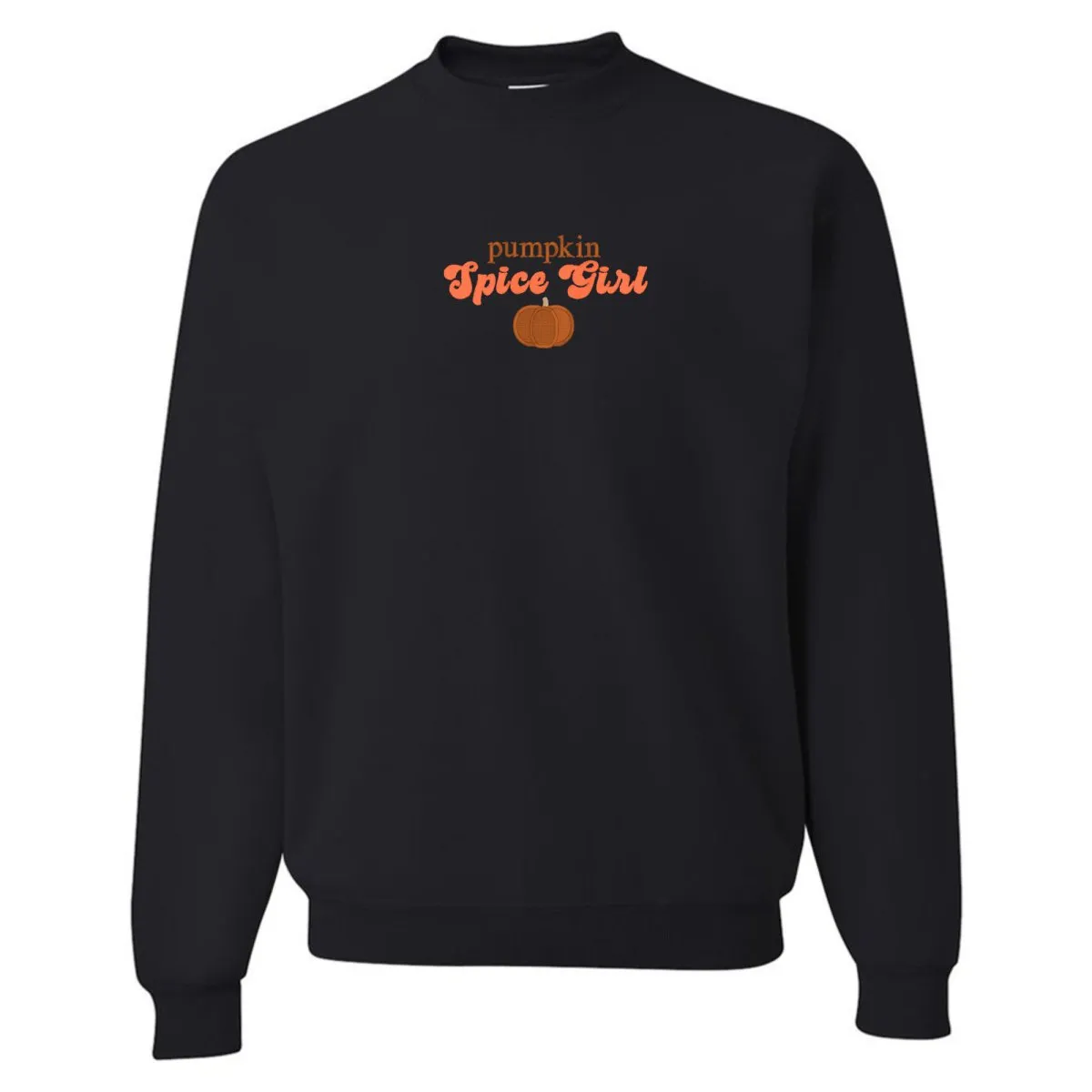 'Pumpkin Spice Girl' Embroidered Crewneck Sweatshirt