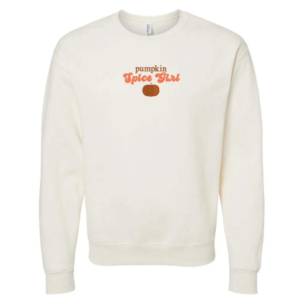 'Pumpkin Spice Girl' Embroidered Crewneck Sweatshirt