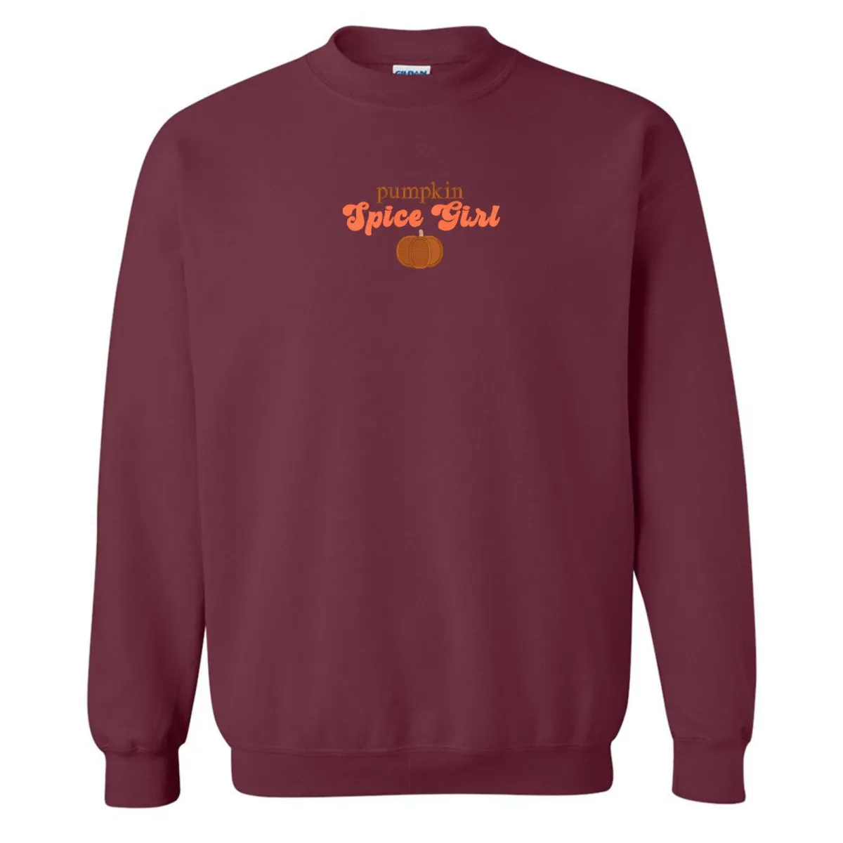 'Pumpkin Spice Girl' Embroidered Crewneck Sweatshirt