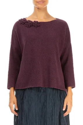 Rosette Mulberry Wool Sweater