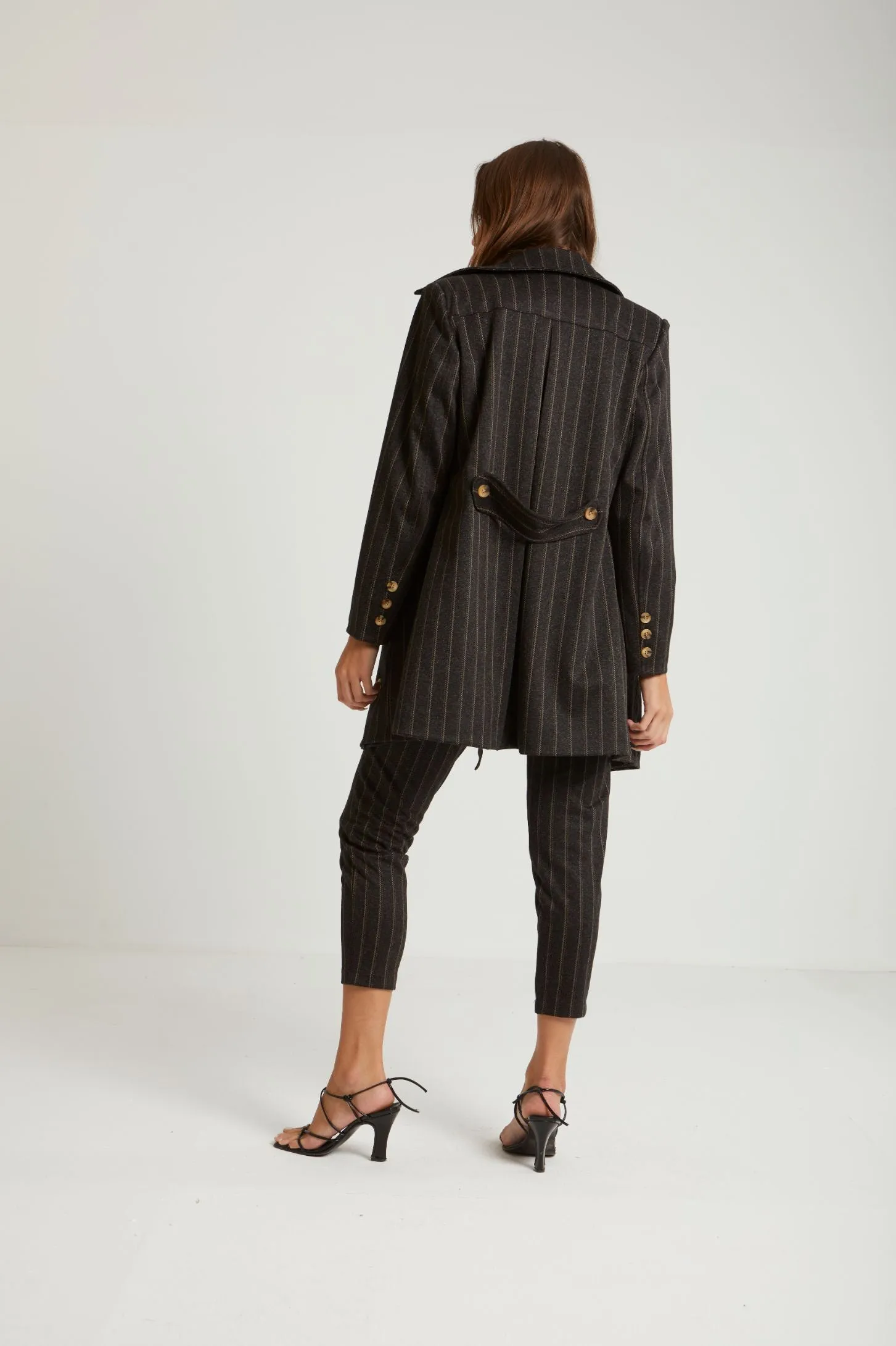 STRIPED LONGLINE COAT