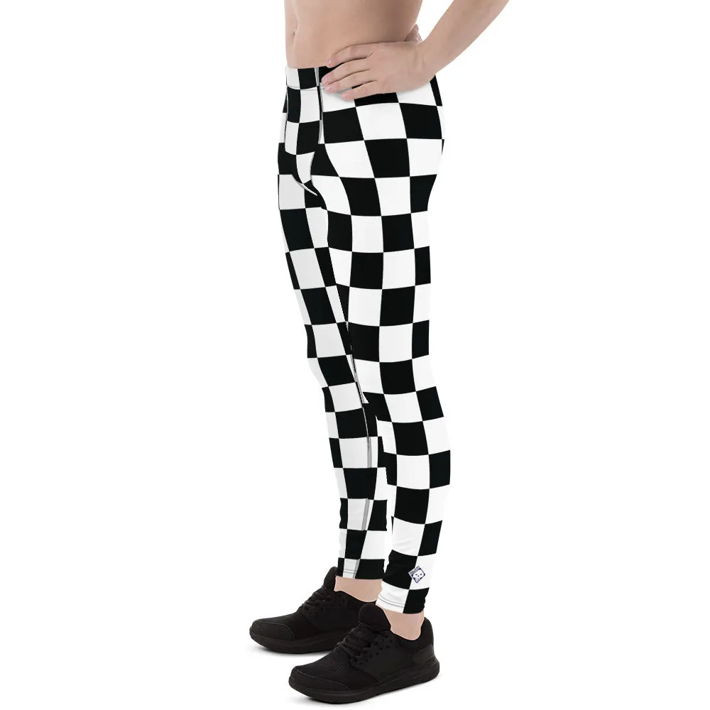 Stylish Strides: Men's Checkered Athletic Leggings