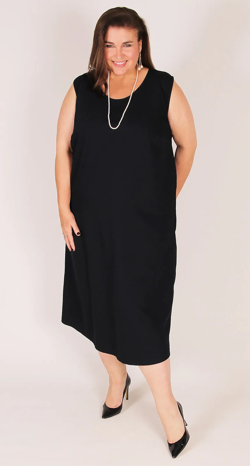 Sybil's Crepe Singlet Dress Navy