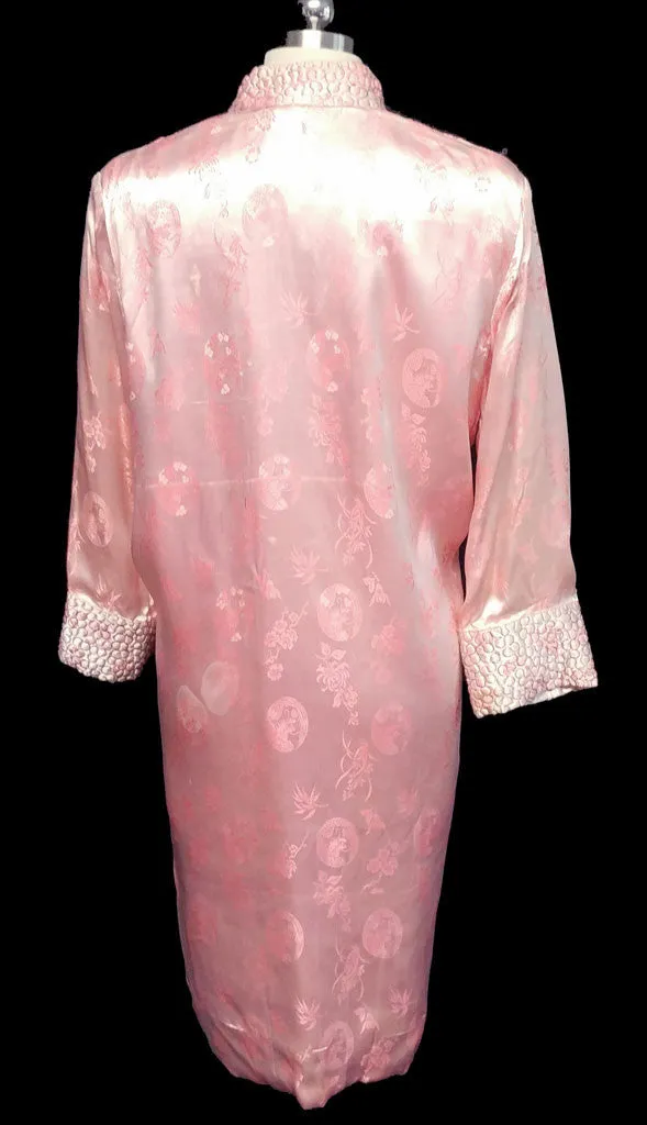 *VINTAGE ORIENTAL ASIAN PINK SATIN QUILTED ROBE FROM HONG KONG