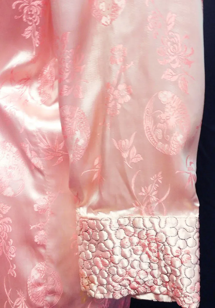 *VINTAGE ORIENTAL ASIAN PINK SATIN QUILTED ROBE FROM HONG KONG